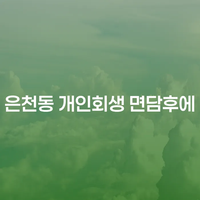 은천동 개인회생 면담후에