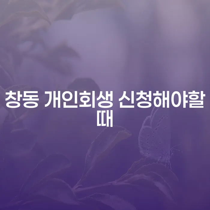 창동 개인회생 신청해야할때