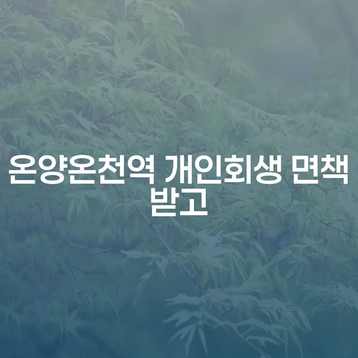 온양온천역 개인회생 면책받고