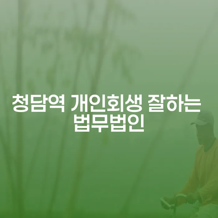 청담역 개인회생 잘하는 법무법인