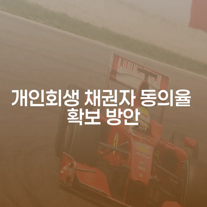 개인회생 채권자 동의율을 어떻게 확보할 수 있을까요?