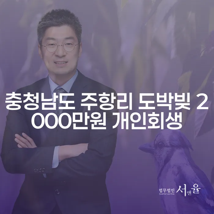 충청남도 주항리의 도박빚 2000만원, 개인회생으로 해결할 수 있을까요?